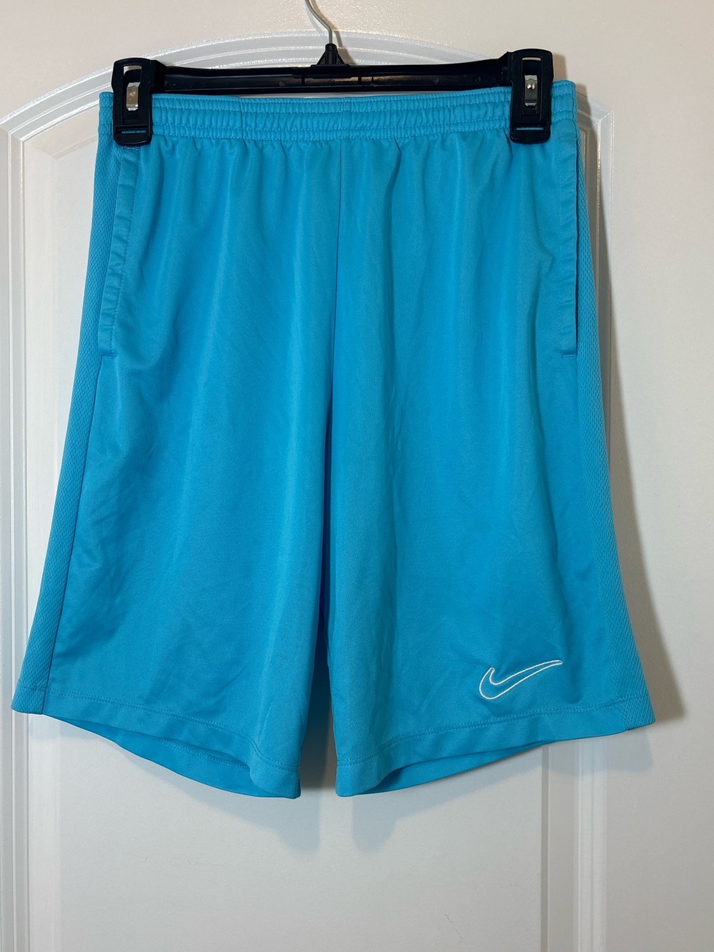 Nike Kids  Aqua Athletic Shorts with White Swoosh #563
